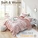 Comfort Spaces Juliette Luxe Comforter Set Velvet Lush with Soft Brushed Microfiber Reverse, All Season Cozy Velvet Bedding Sets, Fluffy Comforter Bed Set, Matching Sham, Blush Full/Queen 3 Piece