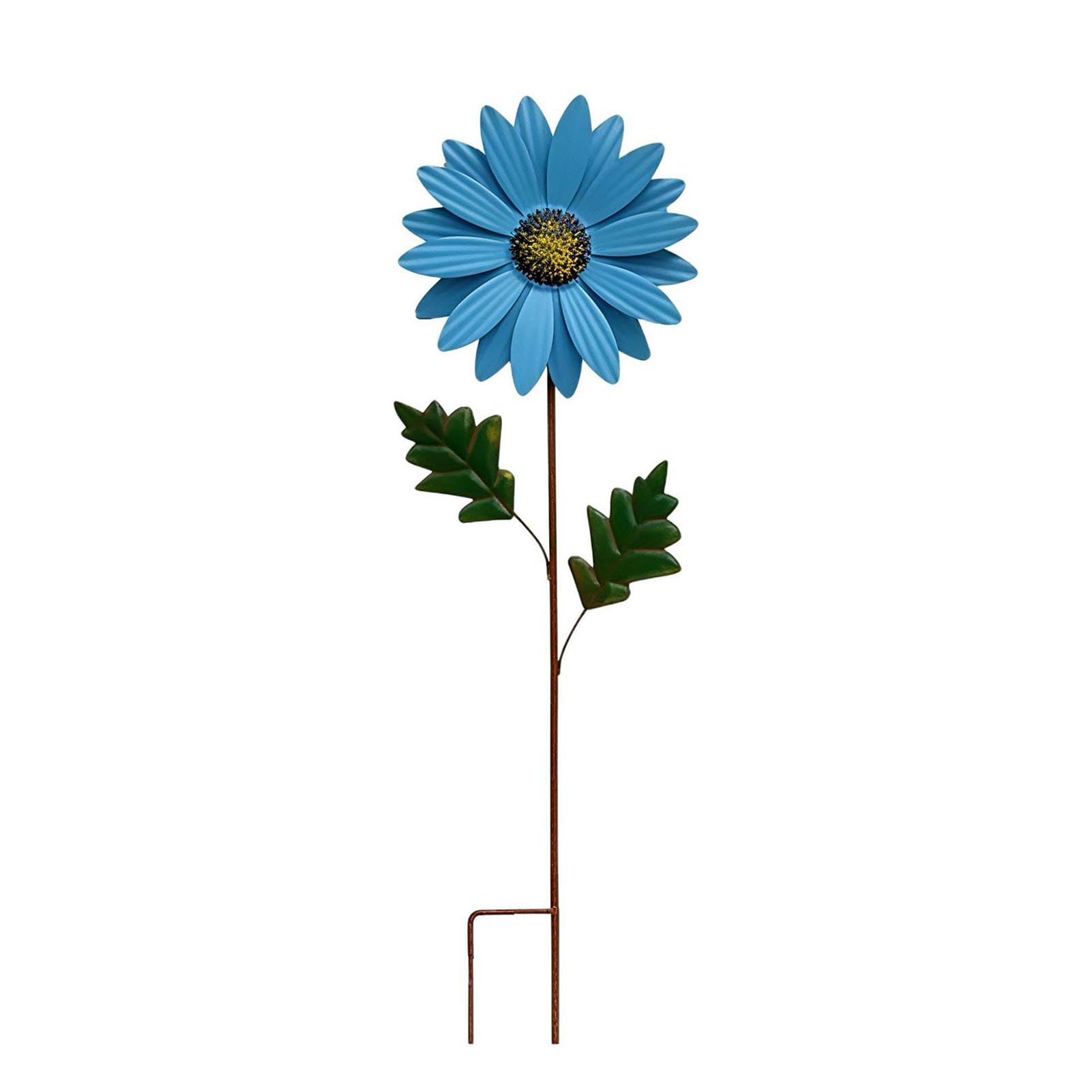 Metal Sunflower Garden Stake Decorative Iron Sunflower Stake Outdoor Flower Yard Art Stake for Patio Lawn Pathway Flower Bed