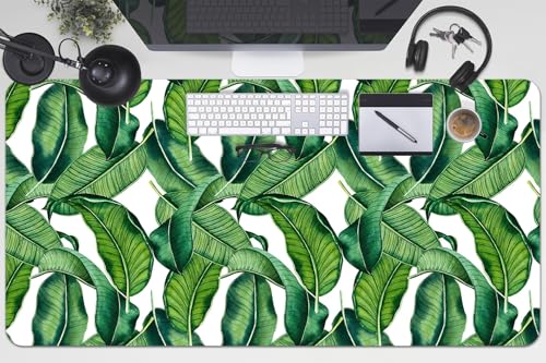 Tapis de souris imperméable et antidérapant grand format motif végétal pour bureau