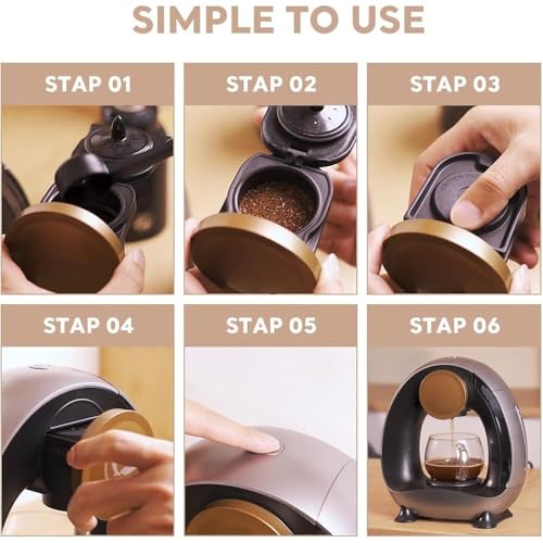 Image of Coffee Capsule Machine (1, ABS), One-Touch Cappuccino, Latte, Espresso & Americano Maker, Compatible Pod Coffee Machine with Smart Touch Control & Auto Clean System for Home & Office(cream)