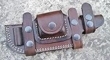 Ottoza Handmade Leather Knife Sheath Right Hand Tracker Knife Sheath - Bushcraft Knife Sheath - Hunting Knife Sheath - Survival Knife Sheath Horizontal Carry Dark Brown TOP Grain Leather No:37