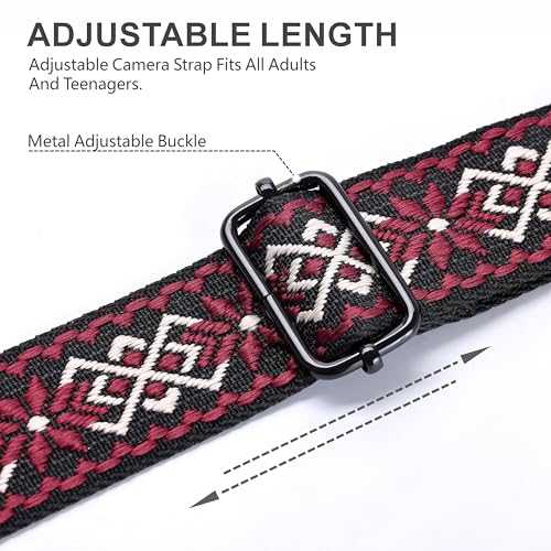 Image of Padwa Lifestyle Adjustable Camera Strap - 1.5 inch Top Layer Cowhide Head Camera Straps for Photographers, Cotton Adjustable Neck Shoulder & Crossbody Strap Quick Release for All Cameras and Binoculars