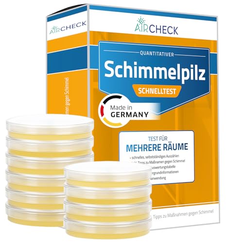 Test moisissure air intérieur – kit rapide avec 10 milieux de culture pour analyser les spores dans la maison, avec notice et protocole