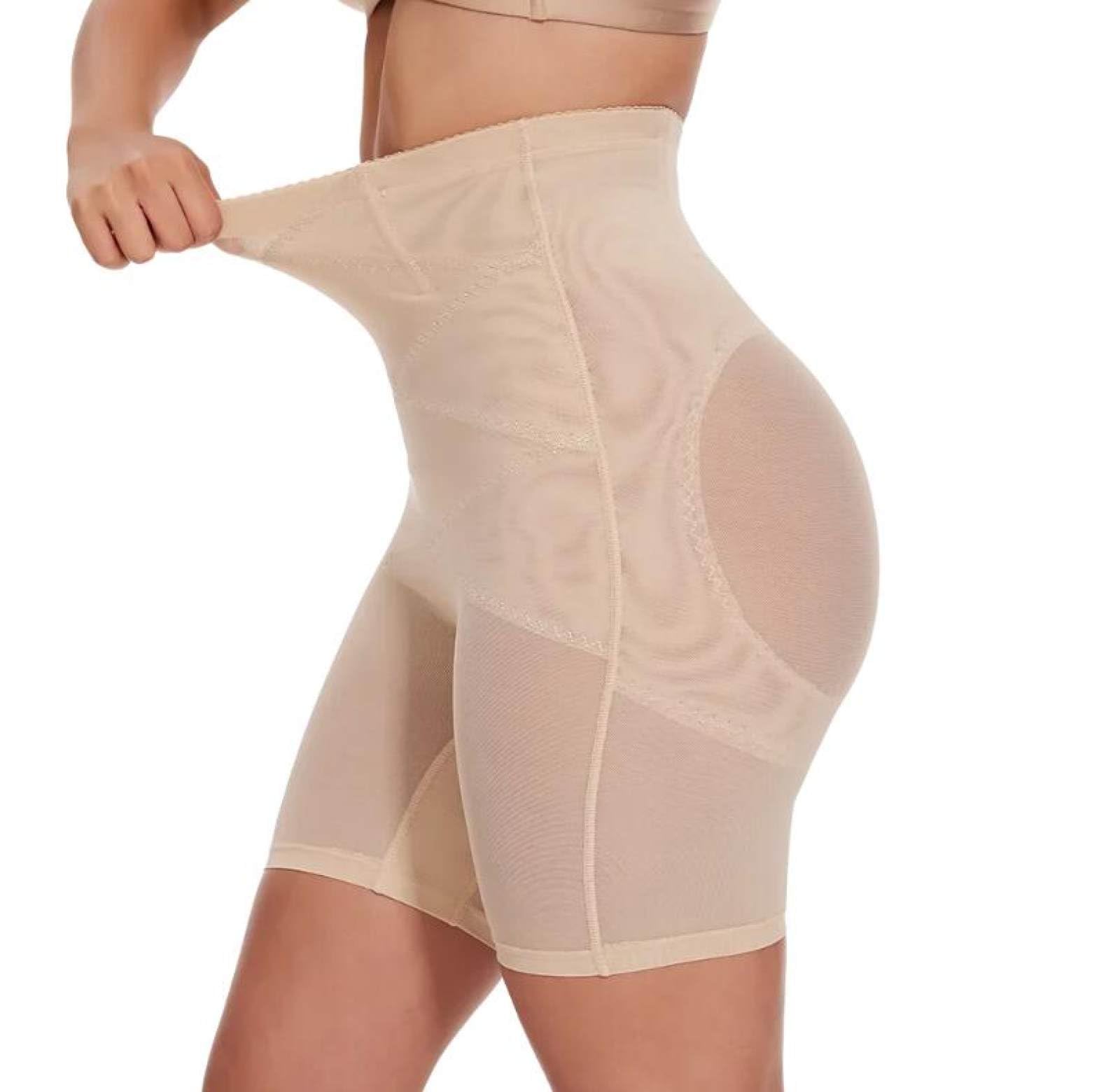 MMRTDJDR Shapewear podnośnika tyłek dla kobiet - Beżowa siatka z wysokiej talii poporodowe majtki Kariski, majtki, bezszwaniowe skrót od pobrania uda
