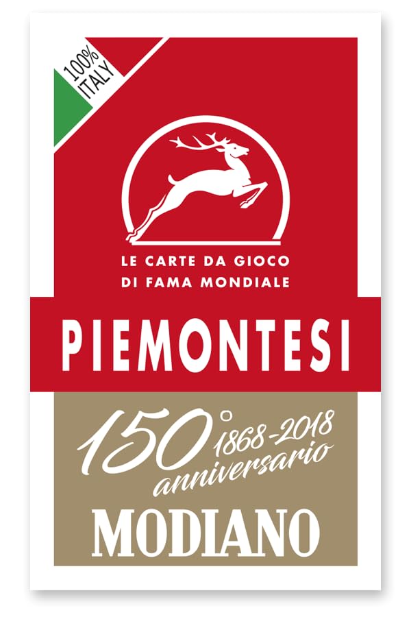 Modiano Regional Playing Cards Piedmontesi cumpleaños 150 rojo miniatura 2