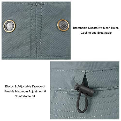 Docila Waterproof Bucket Hat For Women Men With Ventilation Holes Plain Outdoor Quick Dry Sun Hat Lightweight Fisherman Cap (Darkgrey) #TOP3