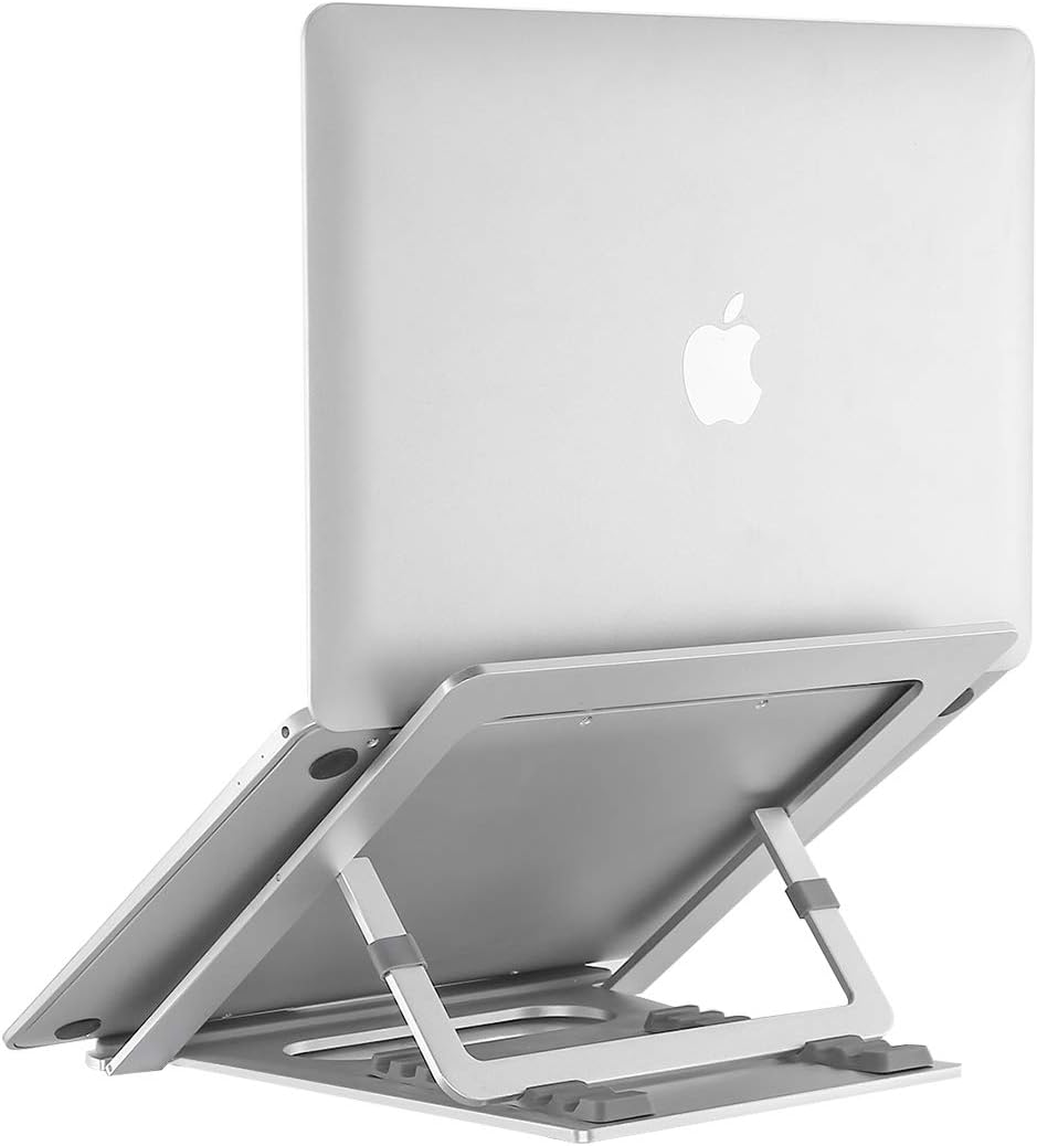NATOL Laptop Stand 8-Levels Adjustable Laptop Stand Foldable Aluminum PC Holder Stand for MacBook Air/PRO, dell, XPS, HP, Lenovo And Other 10-17" Laptops