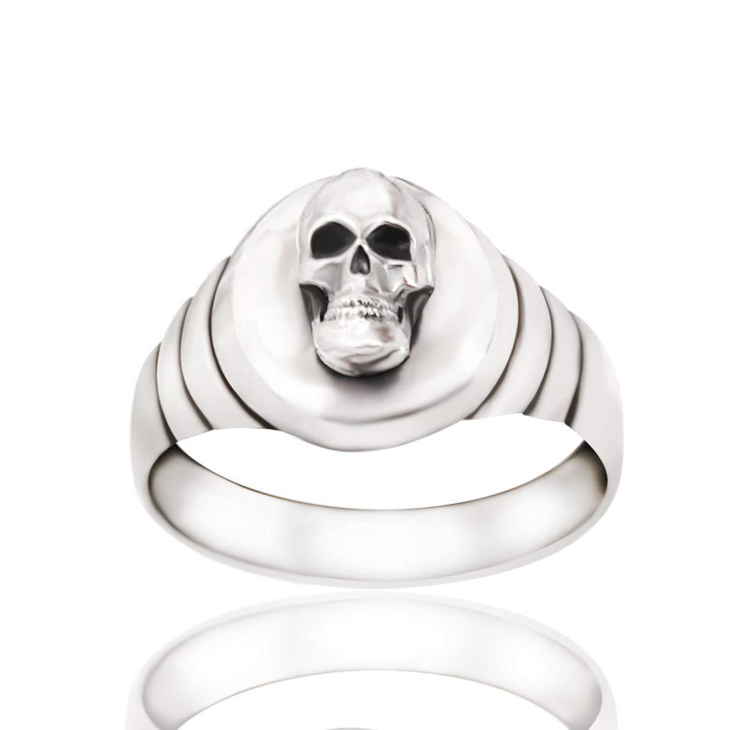 ANELLO da UOMO in ARGENTO 925 con TESCHIO