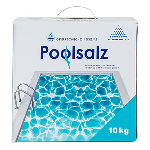 Salinen Austria 2 x POOLSALZ im Karton 10kg für Salzwasser-Pool & Schwimmbad I hochreines Siedesalz, 99,9% NaCI ohne Trennmittel I schnell löslich, für alle Salz-Elektrolyseanlagen/Chlorinatoren