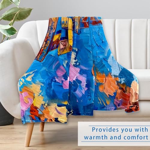 Couverture Tour Eiffel en microfibre douce et chaude premium de lit