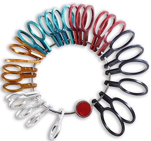 JEWEL TOOL 29 Piece Multi-Color Aluminum Ring Sizer Gauge | Lightweight & Travel-Friendly | 29 Piece Set for US Standard Ring Sizes | Precision Craftsmanship for Accurate Results