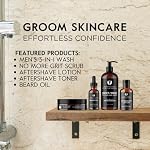 GROOM Men’s Grooming Essentials Bundle | 5-Piece Set | After Shave Lotion & Toner, Face Scrub, Beard Oil & 3-in-1 Wash | Complete Skincare & Beard Care Kit - Image 2