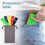 Yisica 5 elastycznych pasków kulturystycznych z 5 poziomami siły, elastyczne sportowe do fitnessu, pilatesu, jogi, treningu siłowego, z torbą do przechowywania (5 szt.)