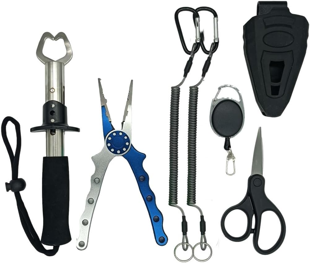 Fishing Pliers,Saltwater Resistant Fishing Gear,Fly Fishing Tools Set,Hook Remover Split Ring,Ice Fishing Gifts for Men