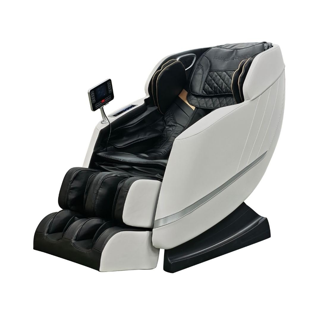 Sanotechnik CALMORA Luxus-Massagesessel, 18 Automatikprogramme, SL Track, Zero-Gravity, Heizfunktion, Bluetooth, schwarz/weiß/Silber/Kupfer, 147x74x108 cm, 71 kg