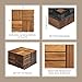 THYOI 10 Pcs Deck Tiles, Patio Flooring - Outdoor Waterproof Acacia Wood Tiles for All Weather Use - Balcony, Backyard, Indoor & Outdoor (Golden Teak Crossed Pattern, 10 Square Ft)