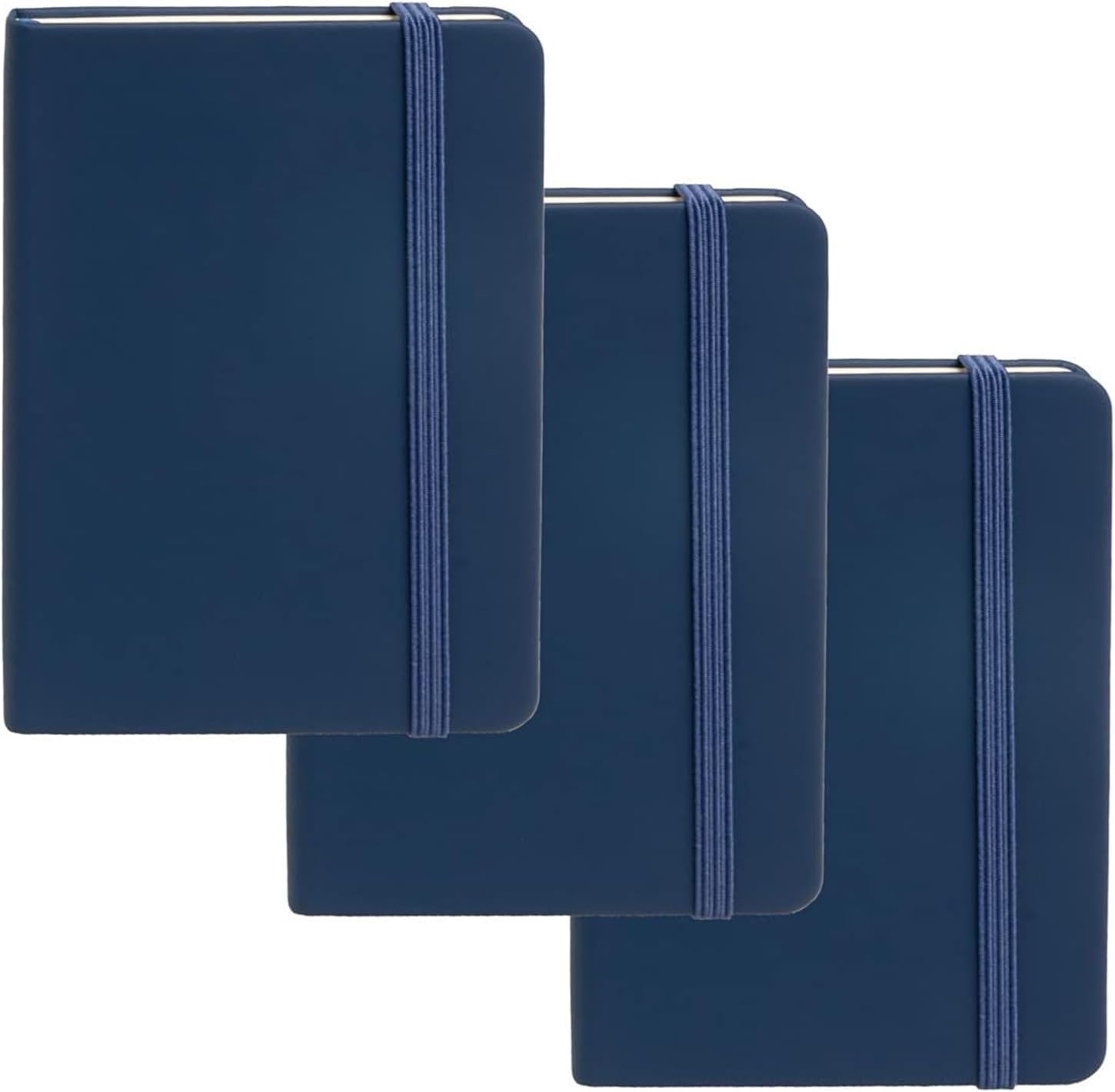 Simply Genius A6 Pocket Size Mini Notebooks with Hardcover - Ruled Small Journal Set for School, Home & Office - 124 pages (3.7" x 5.7") with Inner Pocket (Navy, 3 Pack)