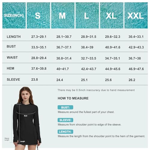 Lilycat Women'S Rash Guard Long Sleeve Sun Protection Clothing Half Zip Swim Shirt Side Adjustable Swimsuit Tops Hiking Surfing Black thumb #6