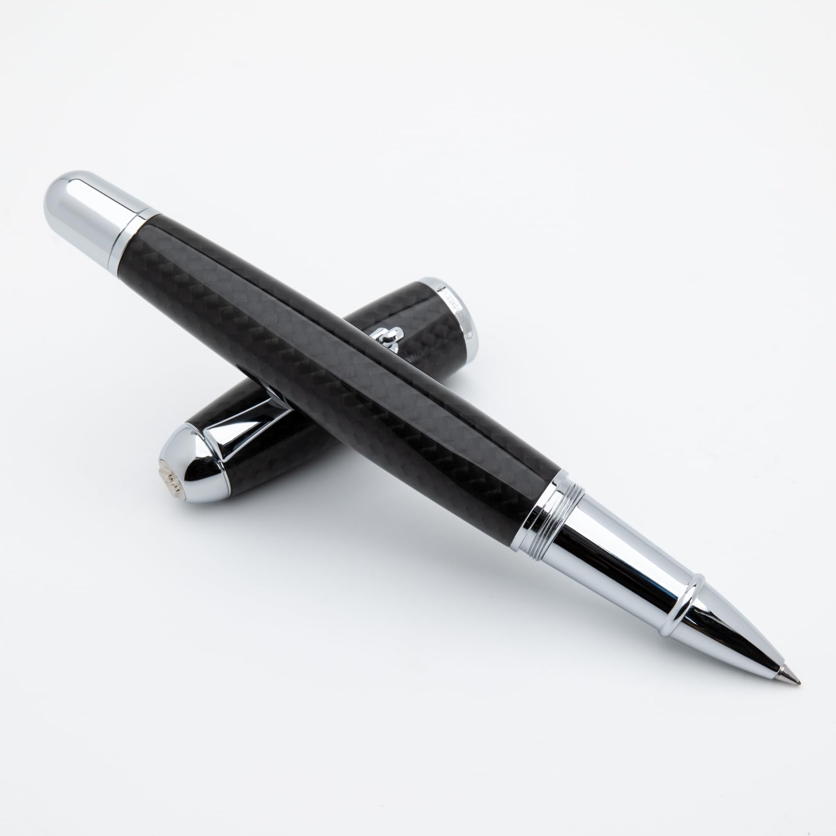 Monteverde USA Super Mega Kohlefaser-Tintenroller, Chromverzierung, robuster Kohlefaser-Körper, nachfüllbar mit Standard-Tintenroller-Minen, elegant und stark