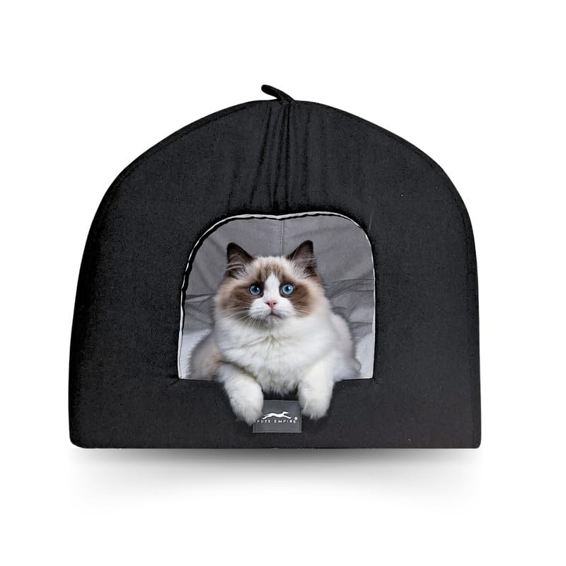 PETS EMPIRE Hut for Cats, Kittens, Puppies, and Dogs (Large Size: 40 * 40 * 45 cm) Soft, Comfortable, Lightweight, and Pet-Friendly Tent/Kennel/House (Black Stripes) (B0CR92LH1P) Amazon Price History, Amazon Price Tracker