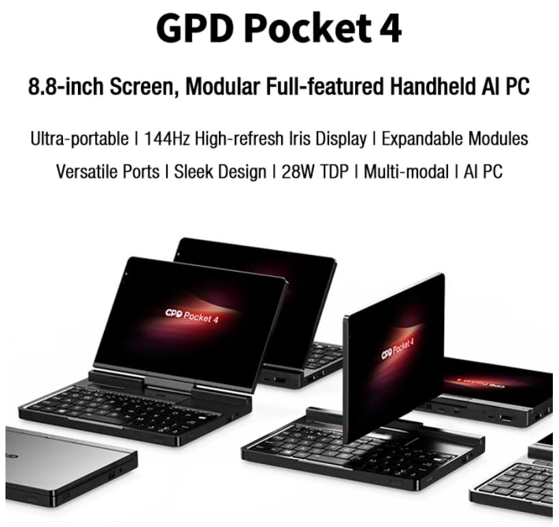Amazon.com: WEELIAO GPD Pocket 4 Mini Gaming Laptop, 8.8-inch