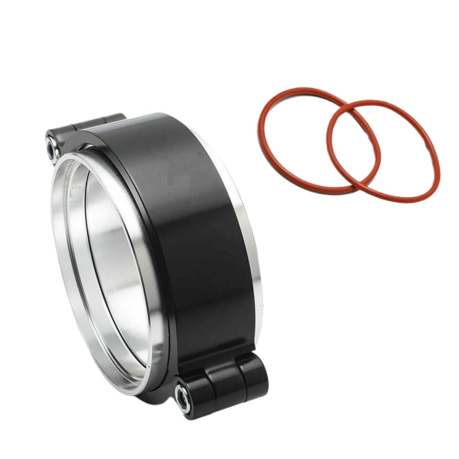 V Band Clamp Exhaust Aluminium Exhaust System V-Band Clamp for 2"/2.5"/3" OD Turbo Intake Intercooler Pipe(2inch Black)
