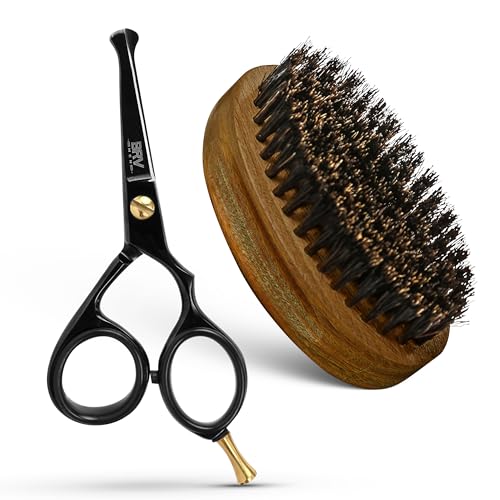BRV MEN Facial Scissors and Beard Brush Kit | 4.2"