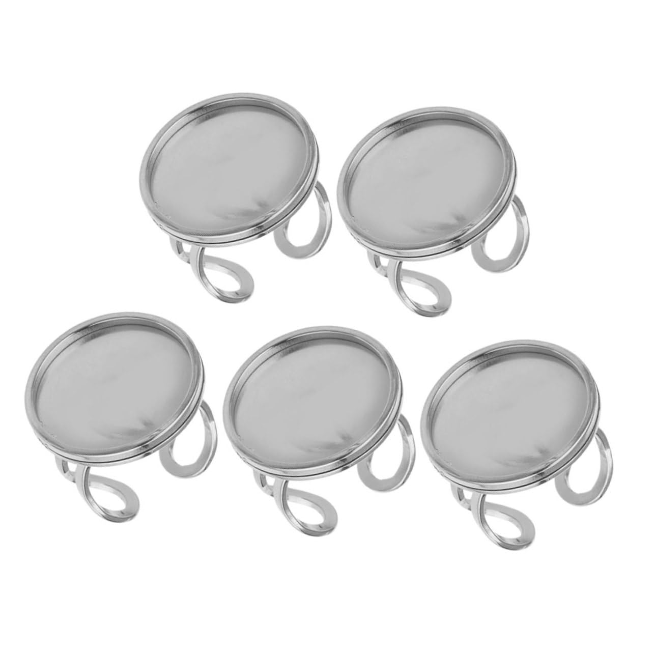 jojofuny 5 Ensembles Anneaux Vides Réglables Acier Inoxydable Pour Diy Accessoires De Fabrication Pour Événements Réunions 5 Pièces * 5