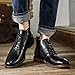Imagen de rismart Botas de Piel para Hombre Vestir Moda Tobillo Invierno Zapato Botín Negro