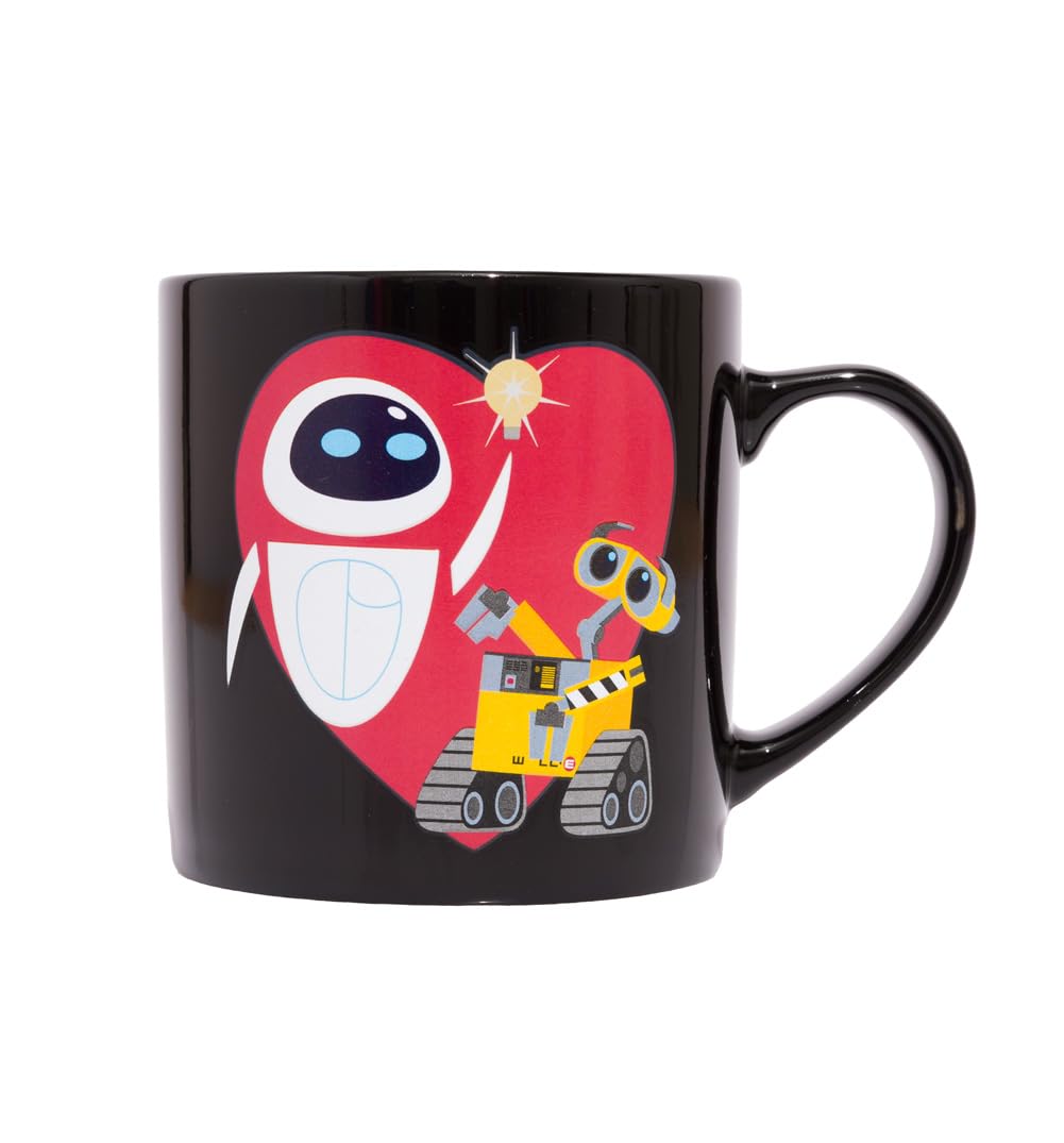 Half Moon Bay Women's Black Wall-E Heat Change Mug | Coffee Cups & Coffee Mugs | Tea Cup & Novelty Mug | Disney Gifts & Disney Gifts For | Coffee Gifts For & Disney Gifts For Adults | Disney Mugs