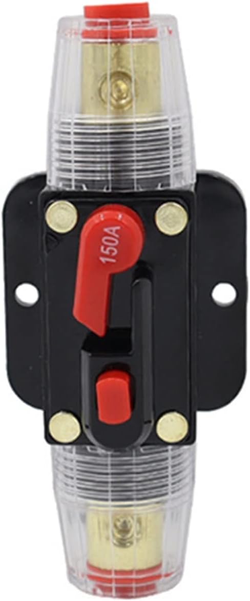 1pcs 30-150A Circuit Breaker with Automatic Reset DC 12-42V Car Marine Boat Yacht RV Power Insurance Switch Audio Fuse Holder Protect(150a)