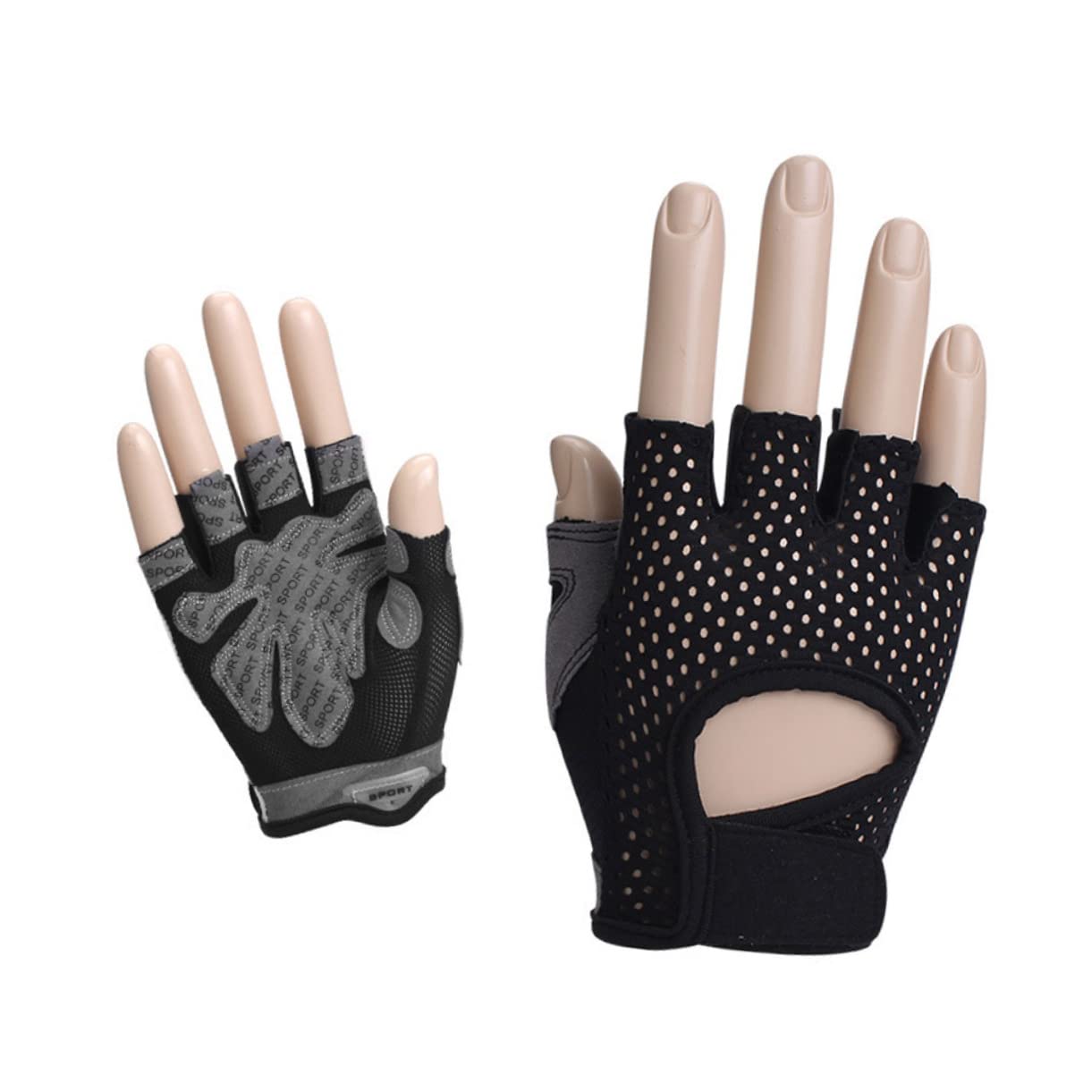 Kisangel 3piezas Guantes De Entrenamiento para Mujeres Guantes De Fitness Dedos Cortos Diseño Antideslizante y Transpirable Protección para Levantamiento De Pesas y Ejercicio Negro Talla