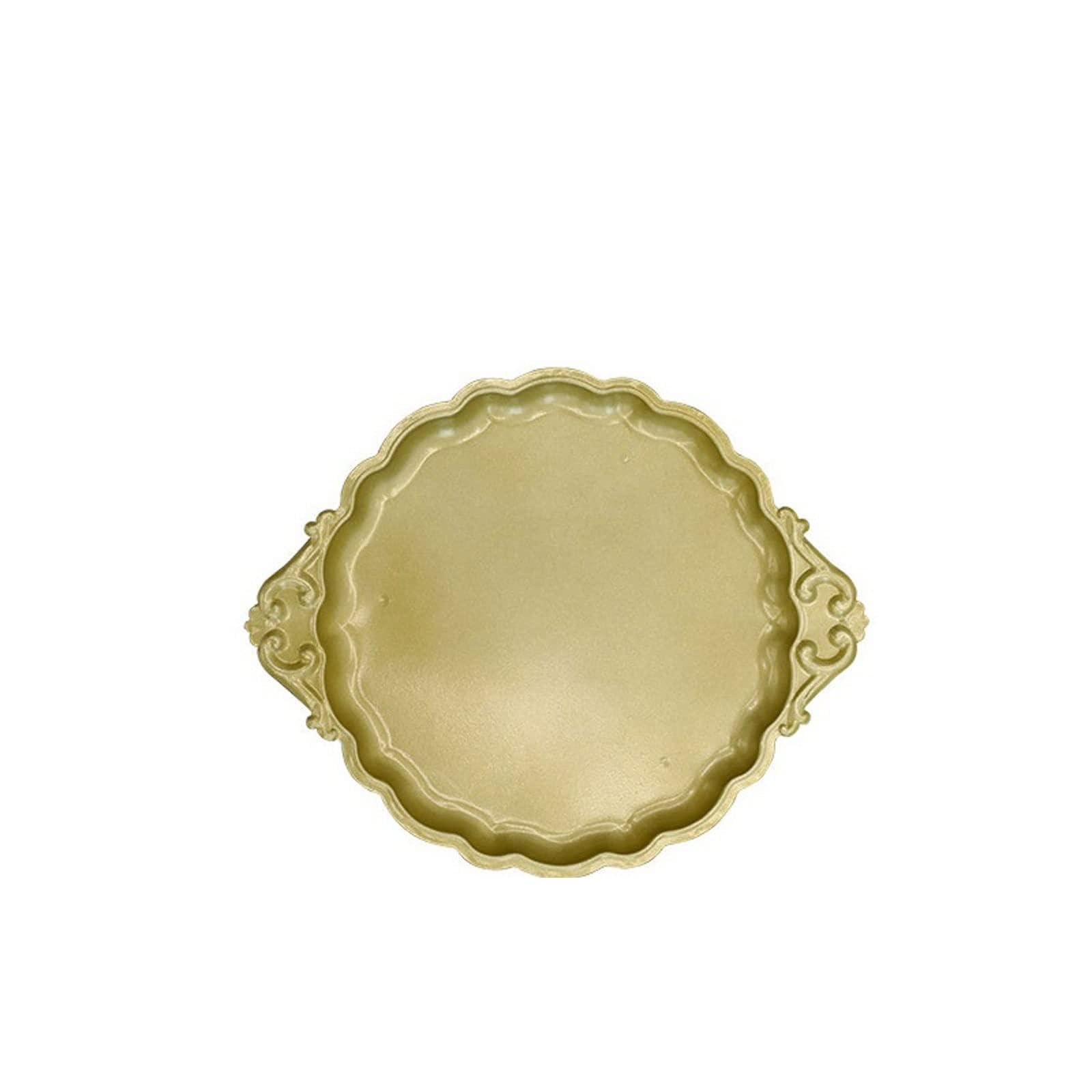 Espositore per torte, server per torte, frutta, de S Retro Golden Jewelry FruitParty Plates Metal Home Decor(White)
