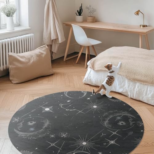 Tapis de Sol Élégant Rond en Vinyle Qualité Maison Deco