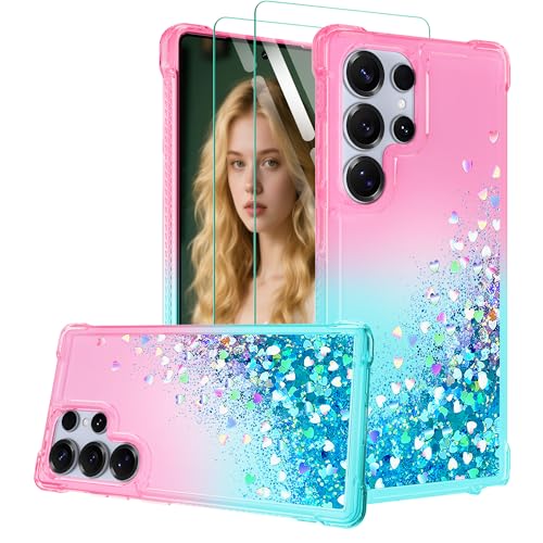 Coque Samsung S25 Ultra transparente paillettes liquide silicone protection écran