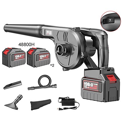 ASDFGHT 3 in 1 Electric Leaf Blower - Garden Blower and Vacuum - Vacuum & Shredder Lightweight, 7-Speed Speed Regulation (Size : 48800H+2 alimentation)