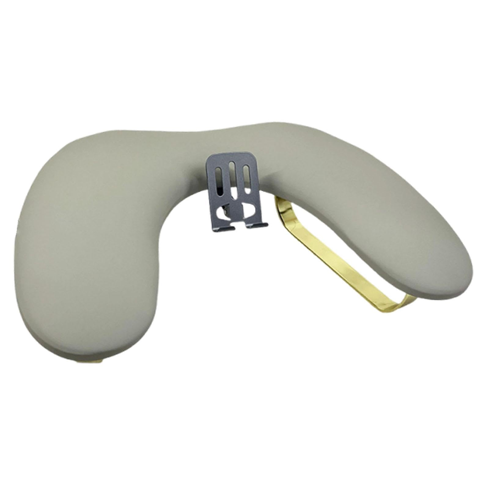 Poggiabraccio per Manicure Cuscino Mano Poggiapolso Stand Supporto Cuscino Manicure Struttura Robusta in Pelle Spugna E Metallo Ergonomico con Porta T, Grigio