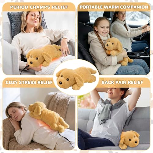 Hunde Heizdecke Kuscheldecke mit Abschaltautomatik, Elektrisches Heizkissen Usb für Periode, Warmies Wärmekissen Nacken Rücken Schulter Bauch, Weihnachtsgeschenke für Frauen Mädchen Hundeliebhaber