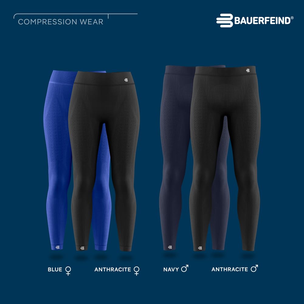 BAUERFEIND Spodnie kompresyjne "Sports Compression Tights Long", spodnie sportowe dla kobiet, długie, poprawiające krążenie krwi w mięśniach nóg, poliamid/elastan