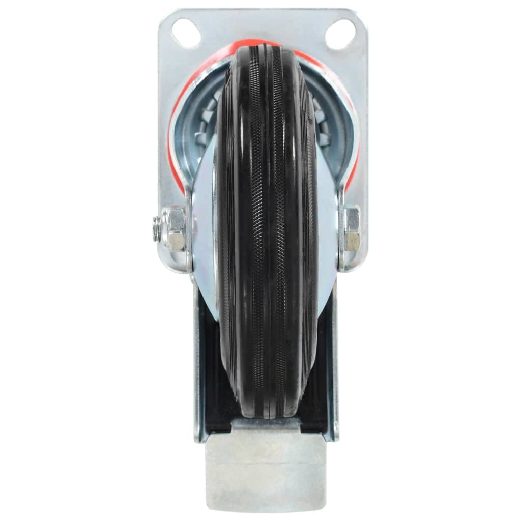 16 ruote girevoli da 160 mm in gomma con rivestimento in zinco, portata 150 kg, 8 ruote con freno, per carrelli di trasporto, officina, magazzino, industrie, carrelli a piattaforma