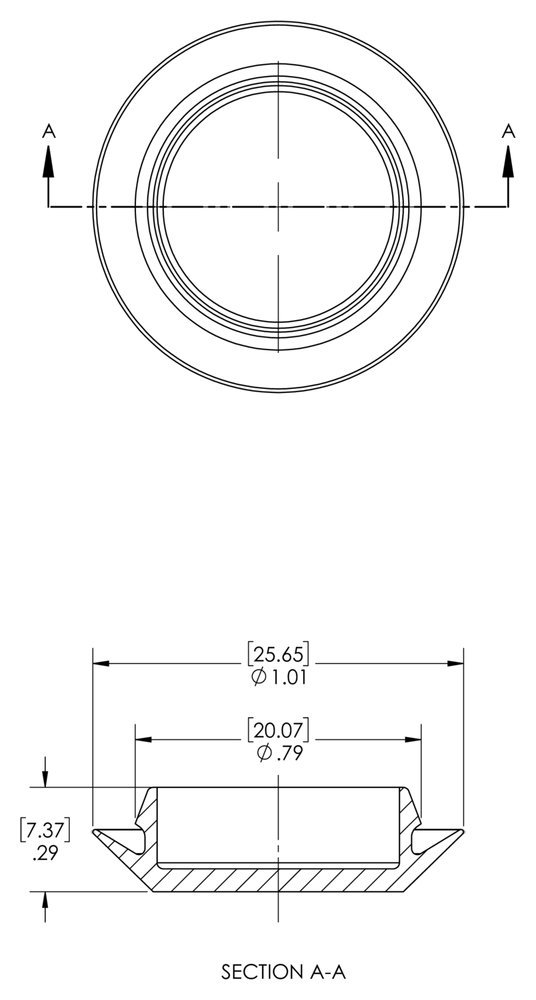 Caplugs BPF-3/4 BPF Series – Button Plug with Flush Type Heads, Flush Mount, 200 Pack, Black LD-PE, Hole Size .73-.76" Metal Thickness .05-.11", Sheet Metal, Auto Body, Refrigeration Units