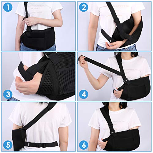 Arm Sling Support Adjustable Shoulder Wrist Elbow Sling, Stabilization for Injured Forearm Supporter Cuff Wrist Elbow Brace Immobilizer Fracture Protector for Child Kids Left and Right Hand