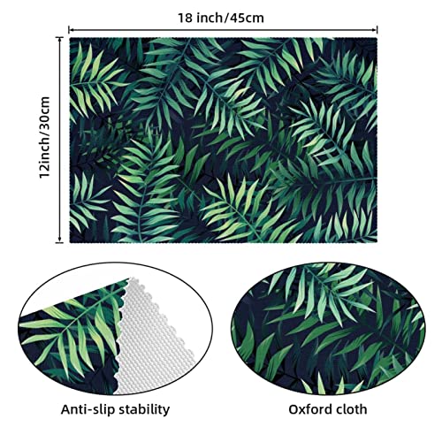 Sets de table feuilles tropicales pour repas de salle à manger conviviaux - 5