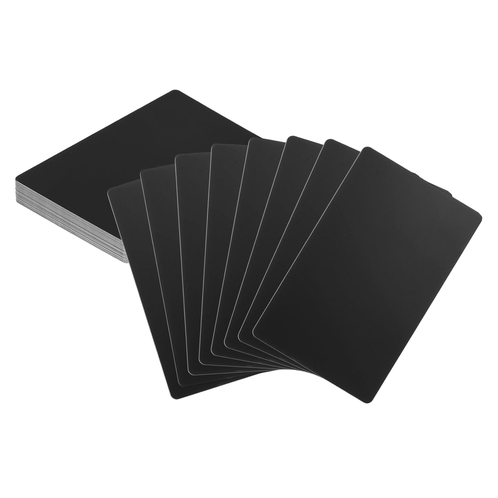 sourcing map 25pcs Metal Business Cards Blanks 3.4" x 2.1" x 0.02" Aluminum Laser Engraving Blank Name Custom Card CNC Engraving Sheets for House Office DIY Gift Plate Invitations, Matte Black