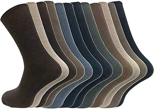 Massimo London Men's White 12 Pair Non Easy Grip Elastic Diabetic Big Foot Cotton Rich Socks Uk 11-14 Size