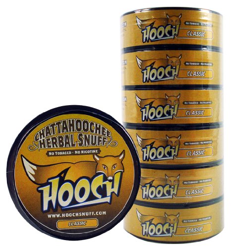 (6)Six Chattahoochee Hooch Herbal Snuff Cans 1.2oz/34g - CLASSIC - No Tobacco, No Nicotine
