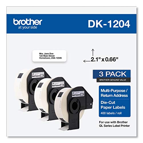Image of Brother Label Printer Genuine DK Label Rolls (DK-1201 & DK-12043PK)