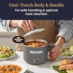 Elite Gourmet NOODLE EXPRESS™ Hot Pot, Prepare Ramen, Rice, Soups, Stews, Boil Water, Stainless-Steel Interior, Glass Lid, High/Low/Off Settings, Grey - Image 3