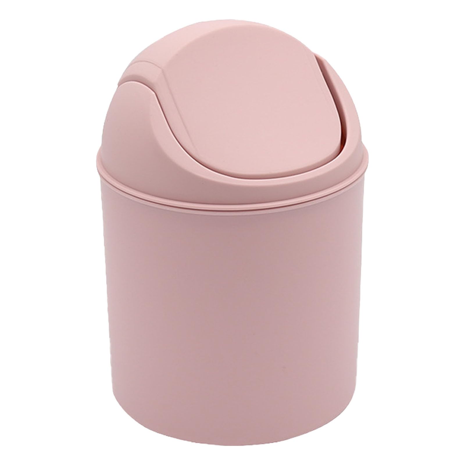 Mini Bin Plastic Bin with Swing Flip Top Lid Office Accessories Round Waste Paper Trash Can Desktop Kitchen Bathroom Garbage Dustbin Rubbishfor Bedroom, Bathroom, Offices or Home (Z1-A, One Size)