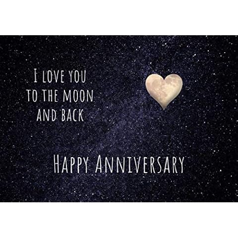 Love You to the Moon Anniversary Card Cover